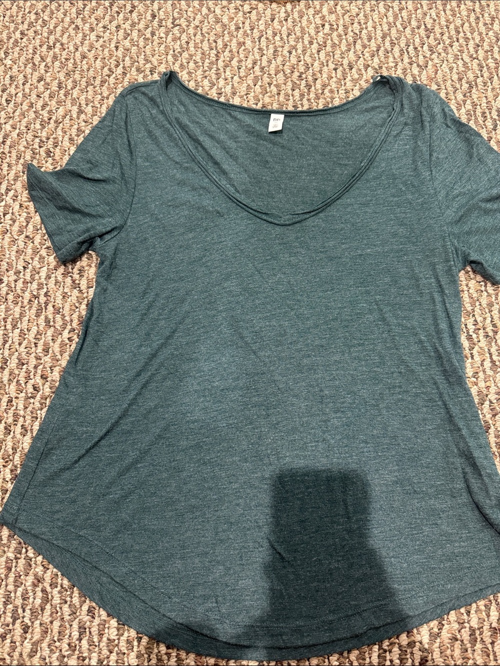 bp Scoop Neck Short Sleeve Tee in Heather Teal-Green